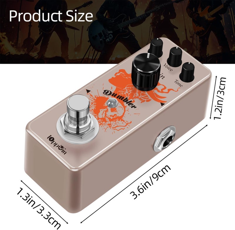 IOppWin Compact Dumble-Style Overdrive Guitar Pedal - Dumbler with Voice Dial for Crisp Bite, True Bypass, Metal Shell for Beginners - Vintage Amp Simulator with Warm Sustain - Image 2
